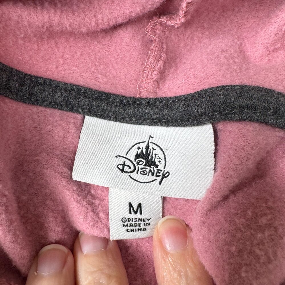 Disney Pink & Gray Colorblock Hoodie Medium Mickey Logo Sweatshirt - Picture 9 of 10